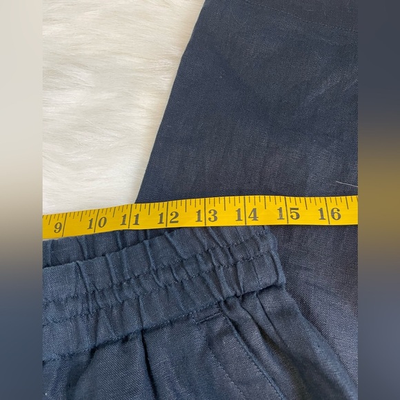 Talbots all linen wide leg Navy Pants - Picture 8 of 11